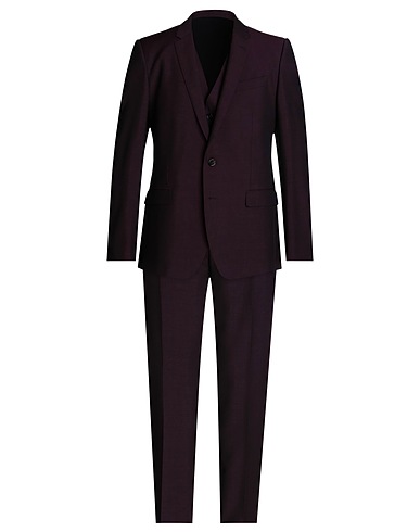 DOLCE&GABBANA Suits Plum 85% Virgin Wool, 15% Mohair wool