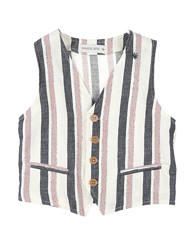 MANUEL RITZ Waistcoat 50% Linen, 30% Cotton, 20% Polyester