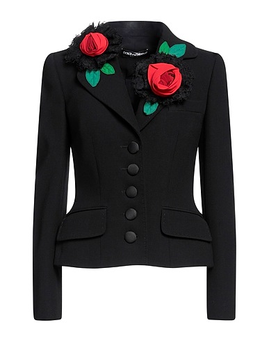DOLCE&GABBANA Blazer Black 53% Polyester, 43% Virgin Wool, 4% Elastane, Silk, Cotton