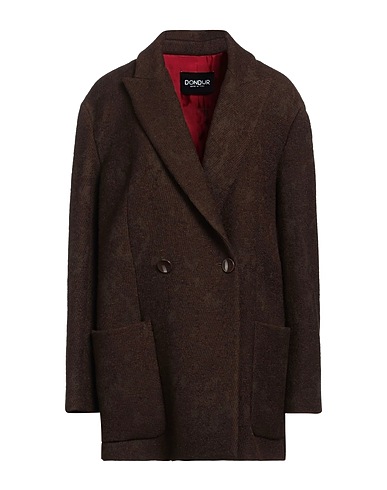 DONDUP Coat Brown 44% Cotton, 32% Wool, 18% Virgin Wool, 6% Polyamide