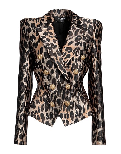 BALMAIN Blazer Beige 67% Polyester, 22% Acetate, 11% Silk