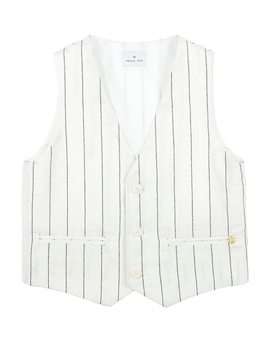 MANUEL RITZ Waistcoat Cream 50% Linen, 30% Cotton, 20% Polyester