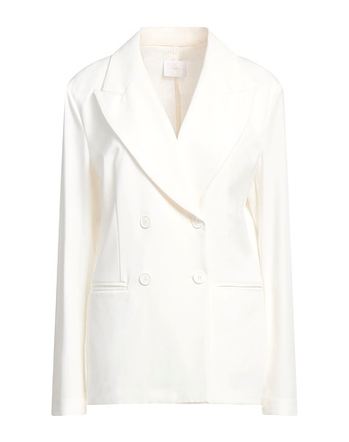 MERCI ITALIA Blazer Off white 63% Viscose, 32% Nylon, 5% Elastane