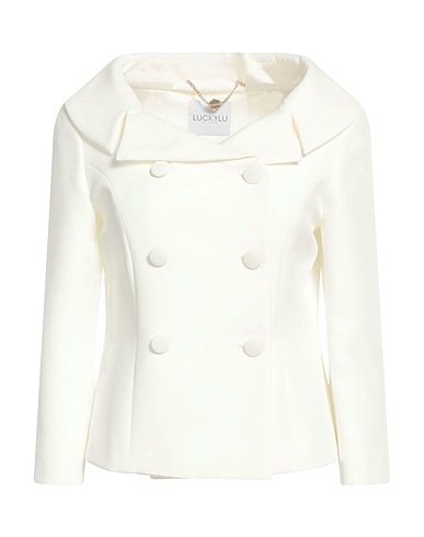 LUCKYLU  Milano Blazer White 89% Polyester, 11% Elastane