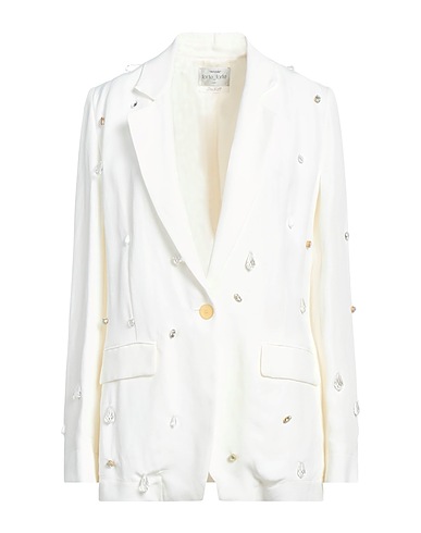 FORTE_FORTE Blazer White 73% Viscose, 27% Linen, Glass