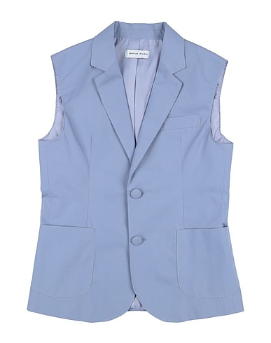 BRIAN RUSH Waistcoat Pastel blue 97% Cotton, 3% Elastane