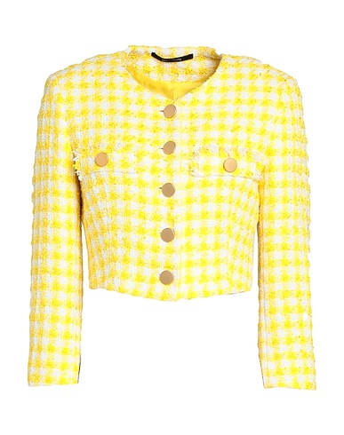 TAGLIATORE Blazer Yellow 33% Polyester, 29% Cotton, 26% Nylon, 10% Acrylic, 2% Other Fibres