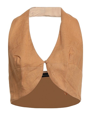 ACTUALEE Gilet Beige 100% Lino