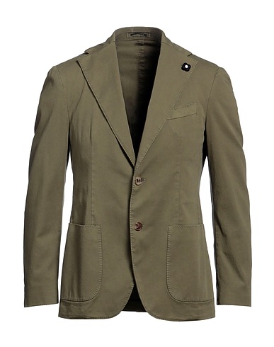 LARDINI テーラードジャケット ミリタリーグリーン コットン 98% / ポリウレタン 2%