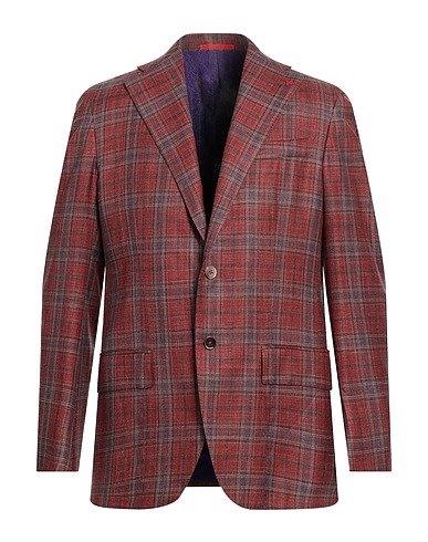 ISAIA Blazer Burgundy 52% Wool, 38% Silk, 10% Linen