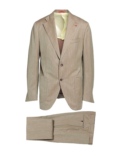 ISAIA スーツ キャメル ウール 63% / シルク 20% / リネン 17% / キュプラ
