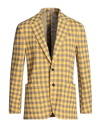 LARDINI Blazer GIALLO OCRA 33% Cotton, 30% Wool, 15% Linen, 13% Polyester, 9% Polyamide