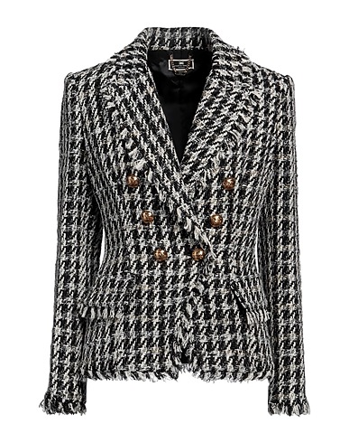 ELISABETTA FRANCHI Giacca Nero 31% Poliammide, 30% Acrilico, 29% Cotone, 8% Poliestere, 2% Altre Fibre
