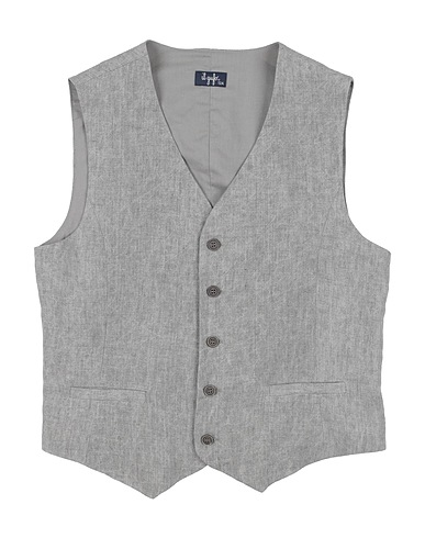 IL GUFO Waistcoat Grey 100% Linen