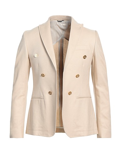 DANIELE ALESSANDRINI Blazer Beige 55% Linen, 45% Cotton
