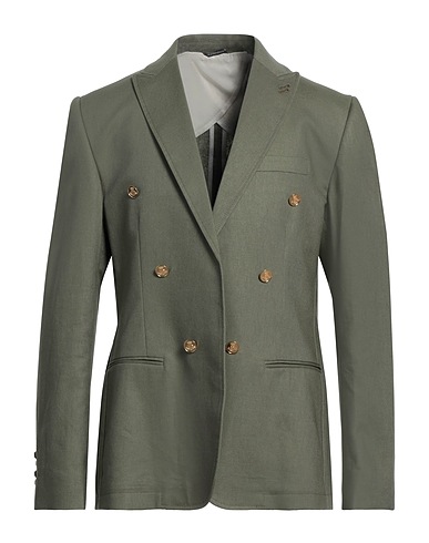 DANIELE ALESSANDRINI Blazer Verde militare 55% Lino, 45% Cotone