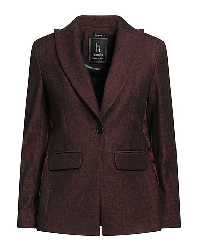 HANITA Blazer Chocolate brown 38% Polyester, 34% Cotton, 21% Viscose, 7% Elastane