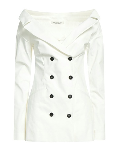 PHILOSOPHY di LORENZO SERAFINI Blazer White 98% Cotton, 2% Elastane