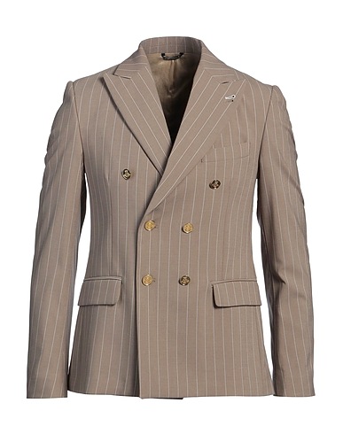 GREY DANIELE ALESSANDRINI Blazer Taupe 62% Polyester, 35% Viscose, 3% Elastane