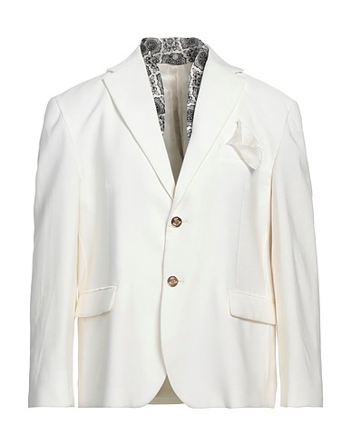 DANIELE ALESSANDRINI Blazer White 91% Viscose, 9% Polyester