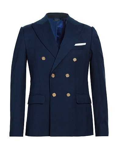 GREY DANIELE ALESSANDRINI Blazer Midnight blue 77% Polyester, 21% Viscose, 2% Elastane