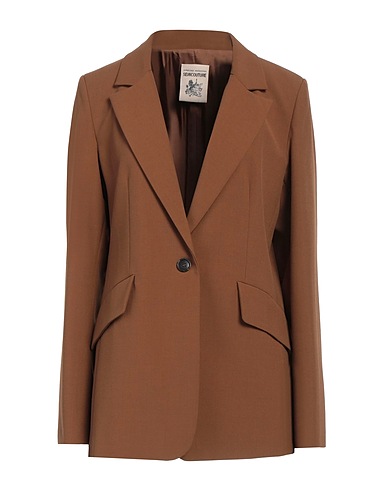 SEMICOUTURE Blazer Brown 68% Polyester, 29% Viscose, 3% Elastane, Acetate