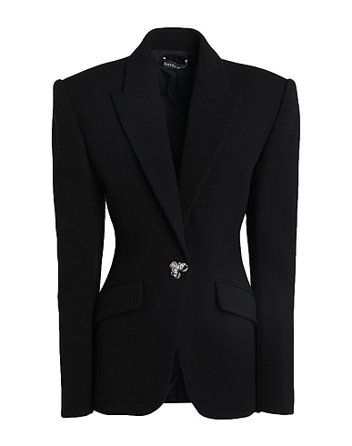 DAVID KOMA Blazer Black 93% Wool, 5% Polyamide, 2% Elastane