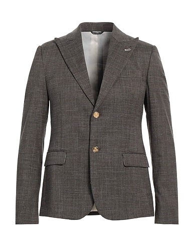 GREY DANIELE ALESSANDRINI Blazer Lead 87% Polyester, 11% Viscose, 2% Elastane
