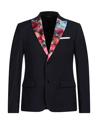 GREY DANIELE ALESSANDRINI Blazer Blu notte 70% Poliestere, 28% Viscosa, 2% Elastan