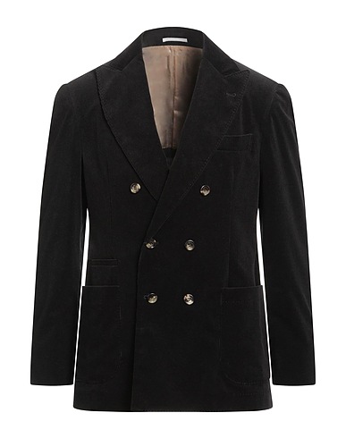BRUNELLO CUCINELLI Blazer Nero 91% Cotone, 8% Cachemire, 1% Elastan