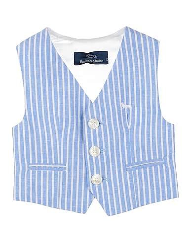 HARMONT & BLAINE Waistcoat Light blue 55% Linen, 45% Cotton