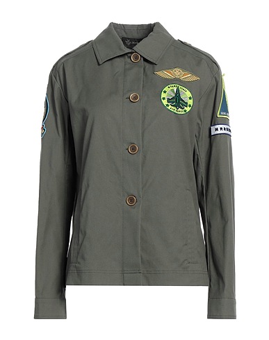 MR & MRS ITALY Camicie Verde militare 100% Cotone, Poliestere, Rayon