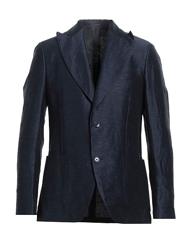LARDINI Blazer Midnight blue 73% Linen, 27% Cupro