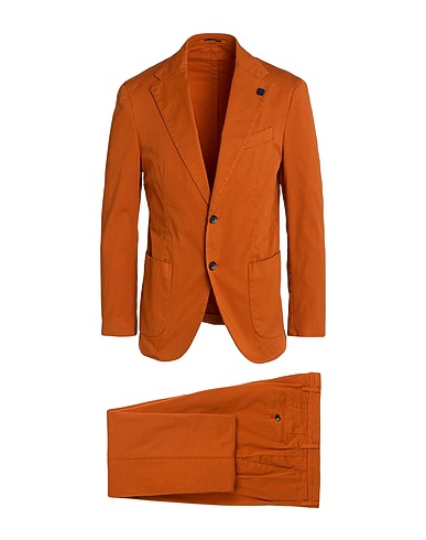 LARDINI Suits Rust 98% Cotton, 2% Elastane