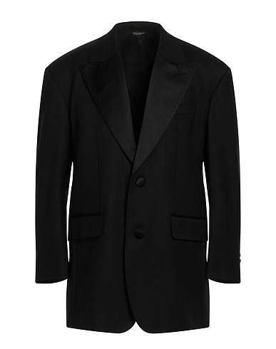 DOLCE&GABBANA Blazer Black 70% Wool, 18% Silk, 10% Polyester, 2% Elastane