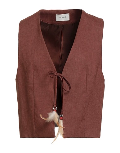 VICOLO Vest Brown 83% Viscose, 17% Cotton