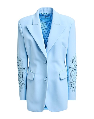 ERMANNO SCERVINO Blazer Sky blue 53% Viscose, 47% Acetate, Polyester