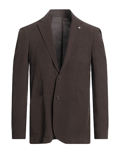 LIU •JO MAN Blazer Dark brown 62% Viscose, 38% Linen