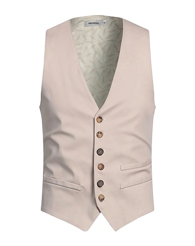 IMPERIAL Waistcoat Beige 97% Cotton, 3% Elastane