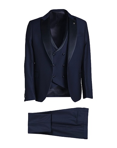 MANUEL RITZ Suits Navy blue 82% Polyester, 15% Viscose, 3% Elastane