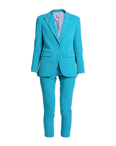 MERCI ITALIA Traje de chaqueta Azul turquesa 83% Poliéster, 13% Viscosa, 4% Elastán