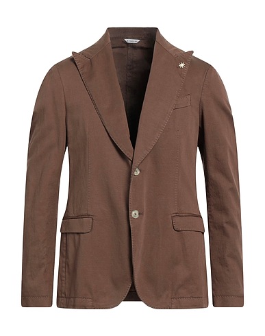 MANUEL RITZ Blazer Brown 70% Cotton, 28% Linen, 2% Elastane