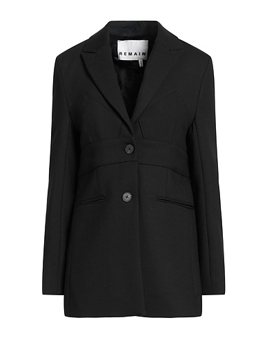 REMAIN BIRGER CHRISTENSEN テーラードジャケット ブラック リサイクルポリエステル 64% / レーヨン 34% / ポリウレタン 2%