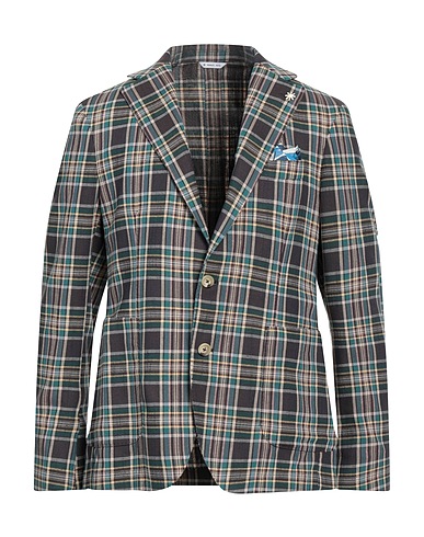 MANUEL RITZ Blazer Slate blue 81% Cotton, 19% Polyester
