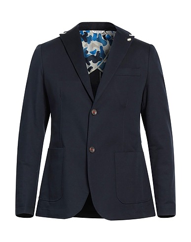 MANUEL RITZ Blazer Midnight blue 99% Cotton, 1% Elastane