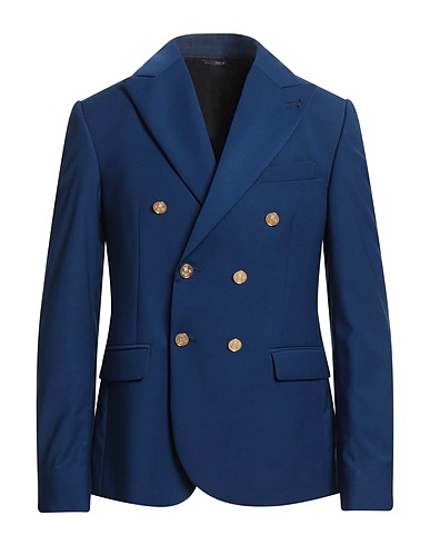 GREY DANIELE ALESSANDRINI Blazer Blu notte 70% Poliestere, 28% Viscosa, 2% Elastan