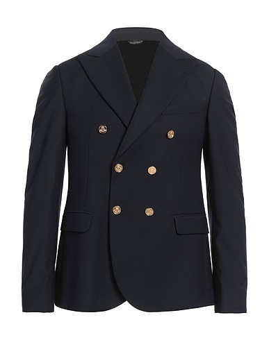 GREY DANIELE ALESSANDRINI Blazer Navy blue 70% Polyester, 28% Viscose, 2% Elastane