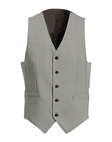TIGER OF SWEDEN Waistcoat Sage green 98% Wool, 2% Elastane