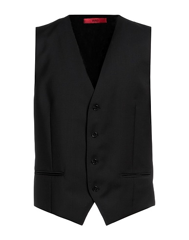BOSS HUGO BOSS Suit vest Black 100% Virgin Wool