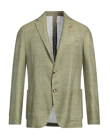 LARDINI Blazer Verde militare 72% Cotone, 28% Lino